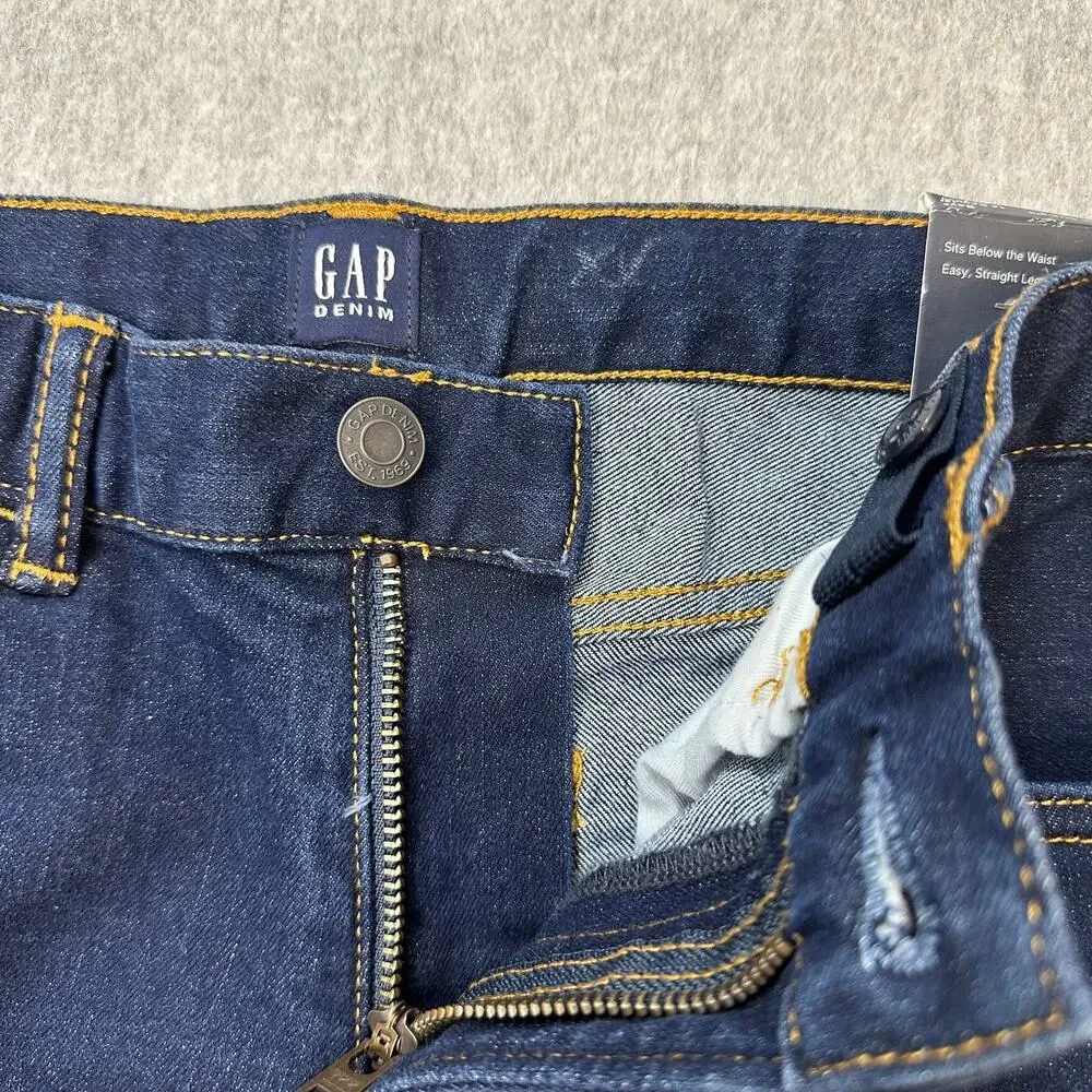 Gap Denim Kids Jeans Youth Boys 14 Regular Dark Wash Blue Straight Leg Zip Fly
